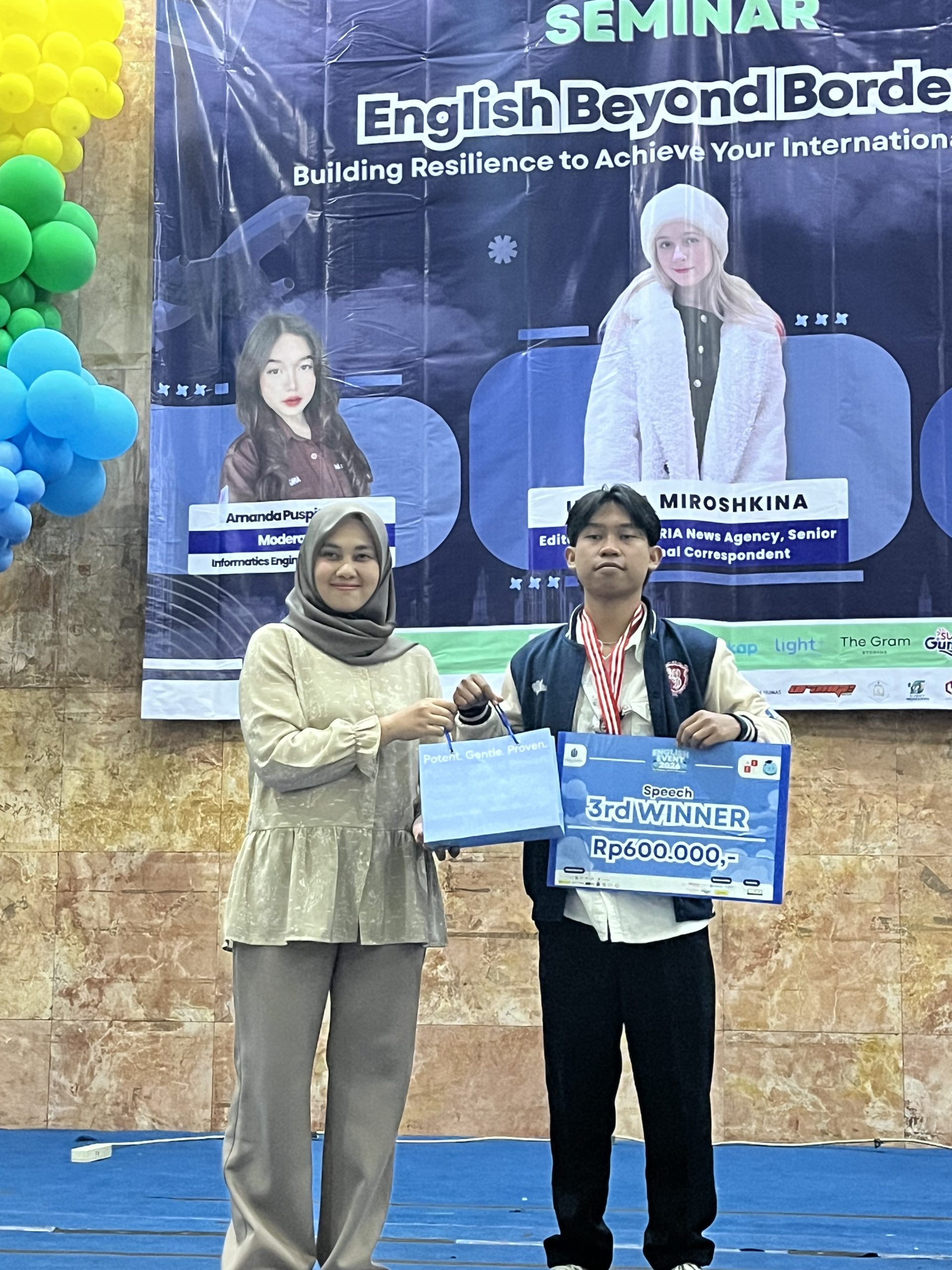 Mahasiswa Jurusan Perikanan dan Ilmu Kelautan Unila Raih Prestasi di Ajang Kompetisi Pidato Bahasa Inggris Tingkat Nasional